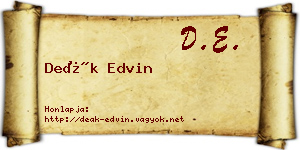 Deák Edvin névjegykártya