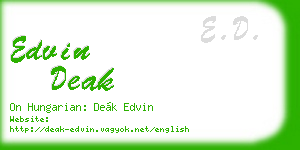 edvin deak business card